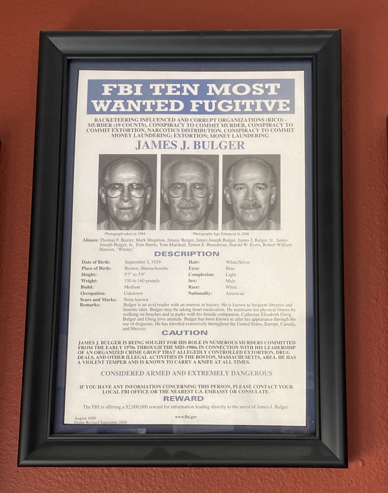 Framed Bulger Most Wanted